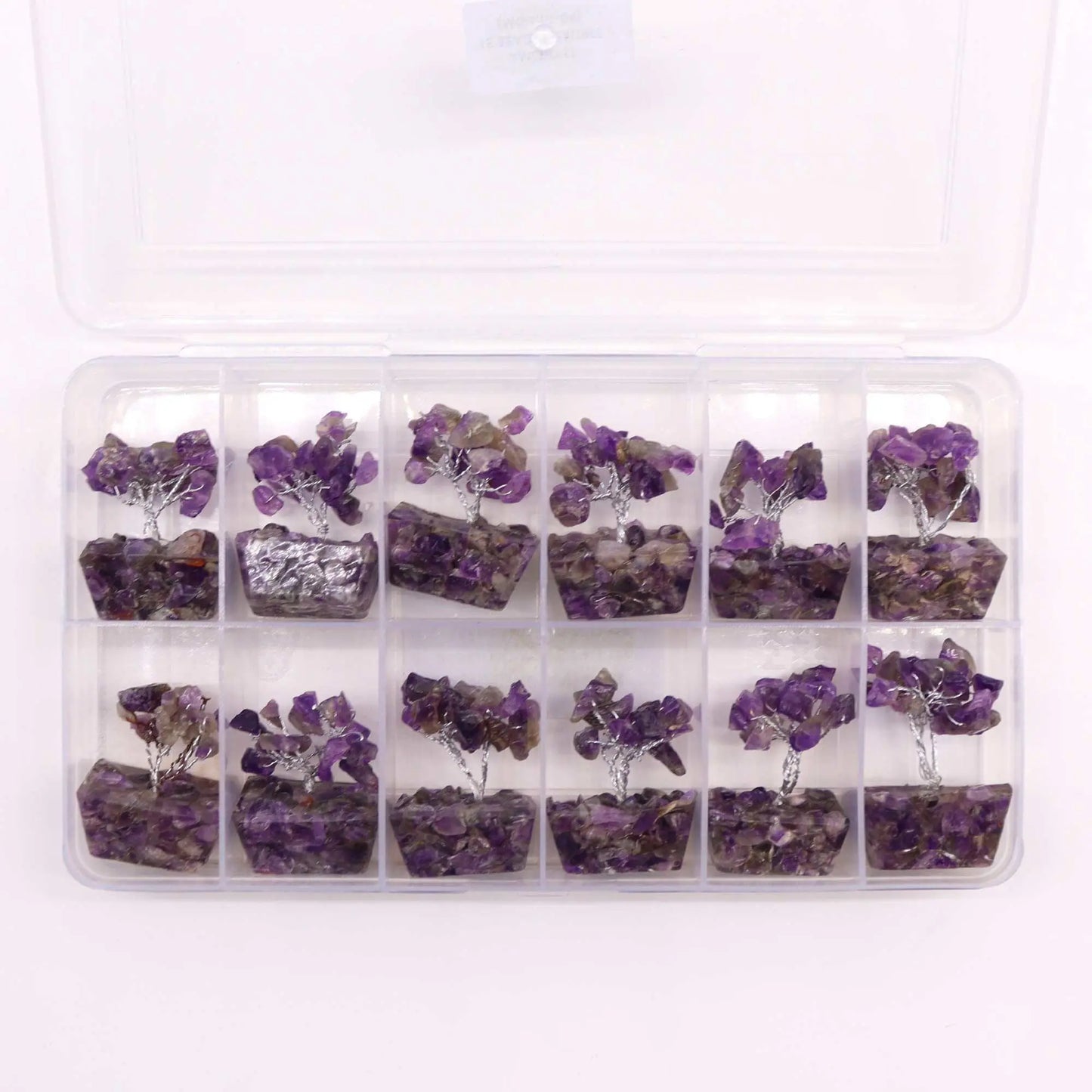 Mini Gemstone Tree On Orgonite Base - Amethyst (15 stones) Ninja Aromatherapy