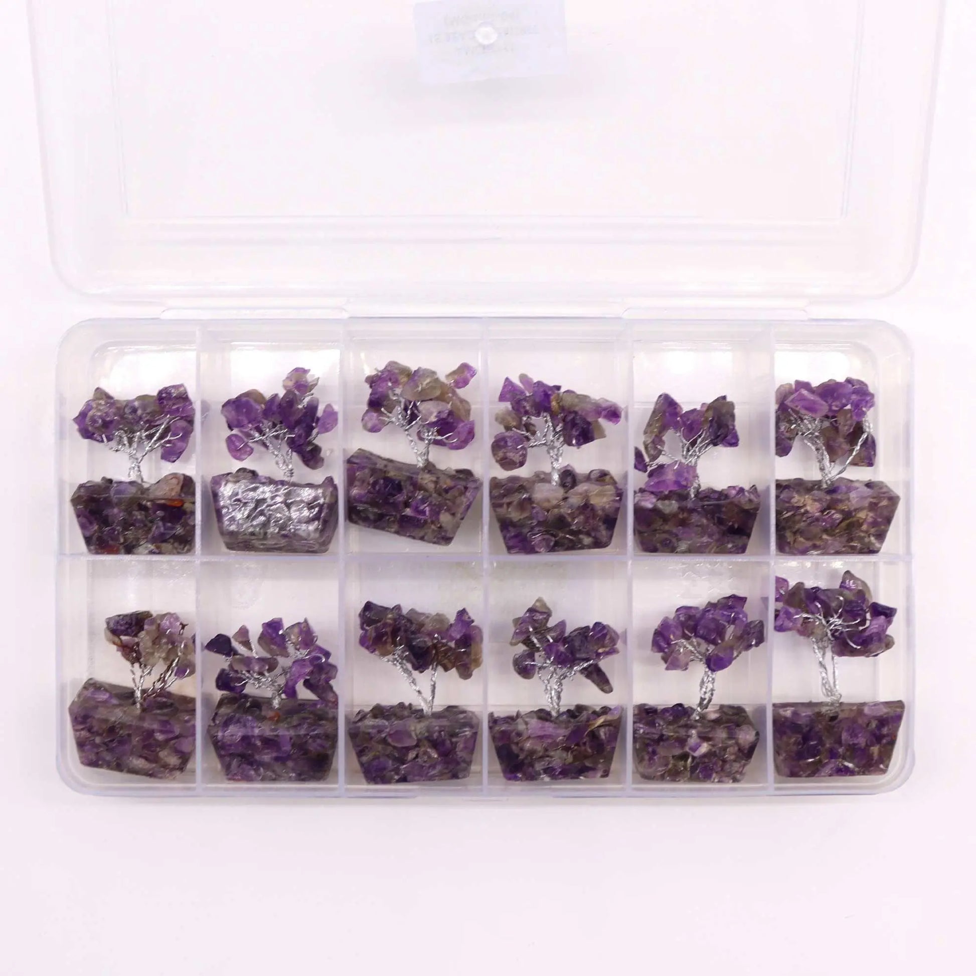 Mini Gemstone Tree On Orgonite Base - Amethyst (15 stones) Ninja Aromatherapy
