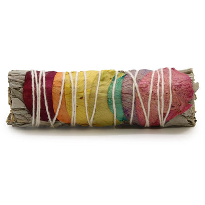 Smudge Stick - 7 Chakras Rose Petals Sage 10 cm (Chakra) - Smudge Sticks - individually wrapped high quality product