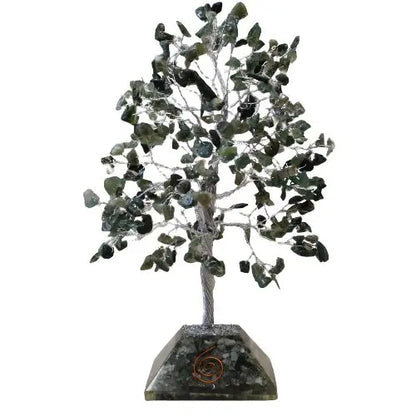 Gemstone Tree with Organite Base - 320 Stone - Moss Agate Ninja Aromatherapy