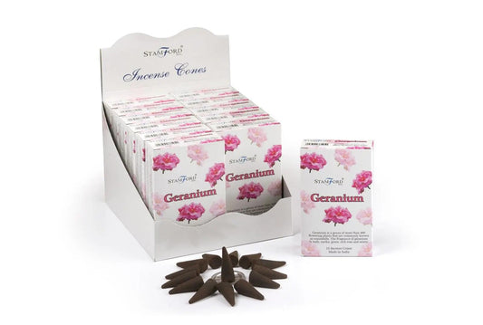 Geranium Incense Cones by Ninja Aromatherapy incense cones for aromatherapy.