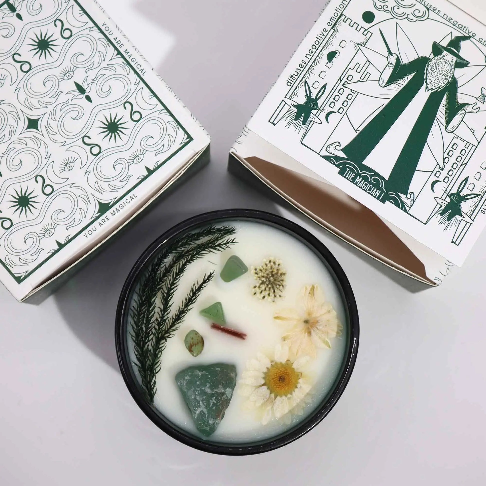 Hop Hare Crystal Magic Flower Candle - The Magician Ninja Aromatherapy
