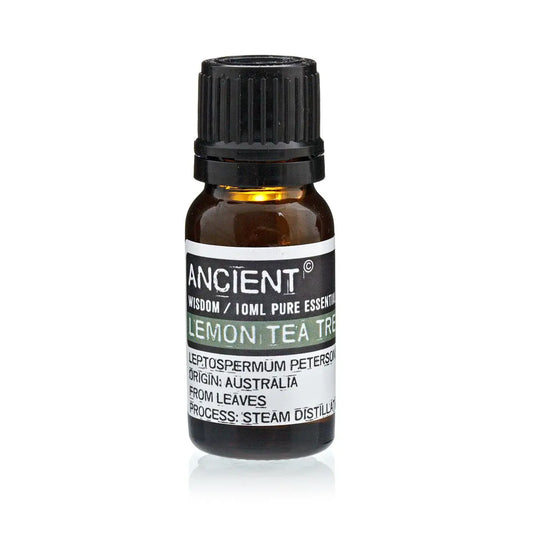 Lemon Tea Tree Essential Oil 10ml Amber Glass Bottle with Built-In Drop Reducer – Uplifting, Cleansing and Calming