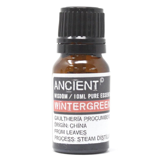 Wintergreen Essential Oil 10ml Amber Glass Bottle with Built-In Drop Reducer – Pain Relief and Refreshing Aroma