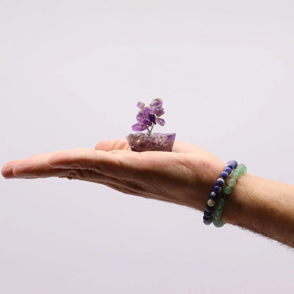 Mini Gemstone Tree On Orgonite Base - Amethyst (15 stones) Ninja Aromatherapy