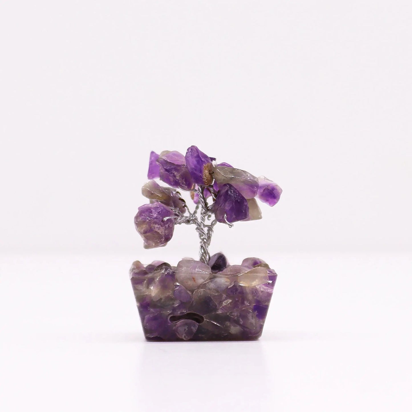 Mini Gemstone Tree On Orgonite Base - Amethyst (15 stones) Ninja Aromatherapy