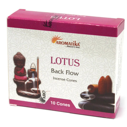 Aromatica Backflow Incense Cones - Lotus by Ninja Aromatherapy incense cones for aromatherapy.