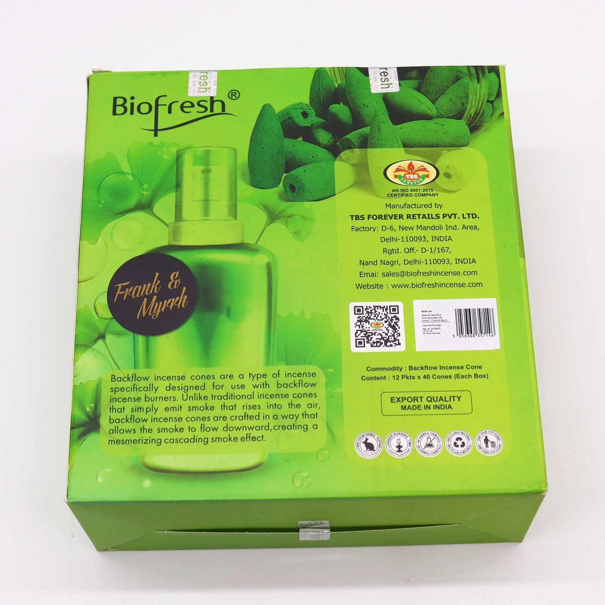 Biofresh Backflow Incense Cones - Frank & Myrrh Ninja Aromatherapy