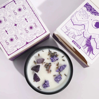 Hop Hare Crystal Magic Flower Candle - The Moon Ninja Aromatherapy