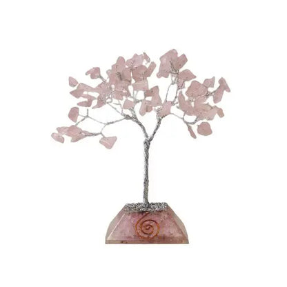 Gemstone Tree with Organite Base - 80 Stone - Rose Quartz Ninja Aromatherapy
