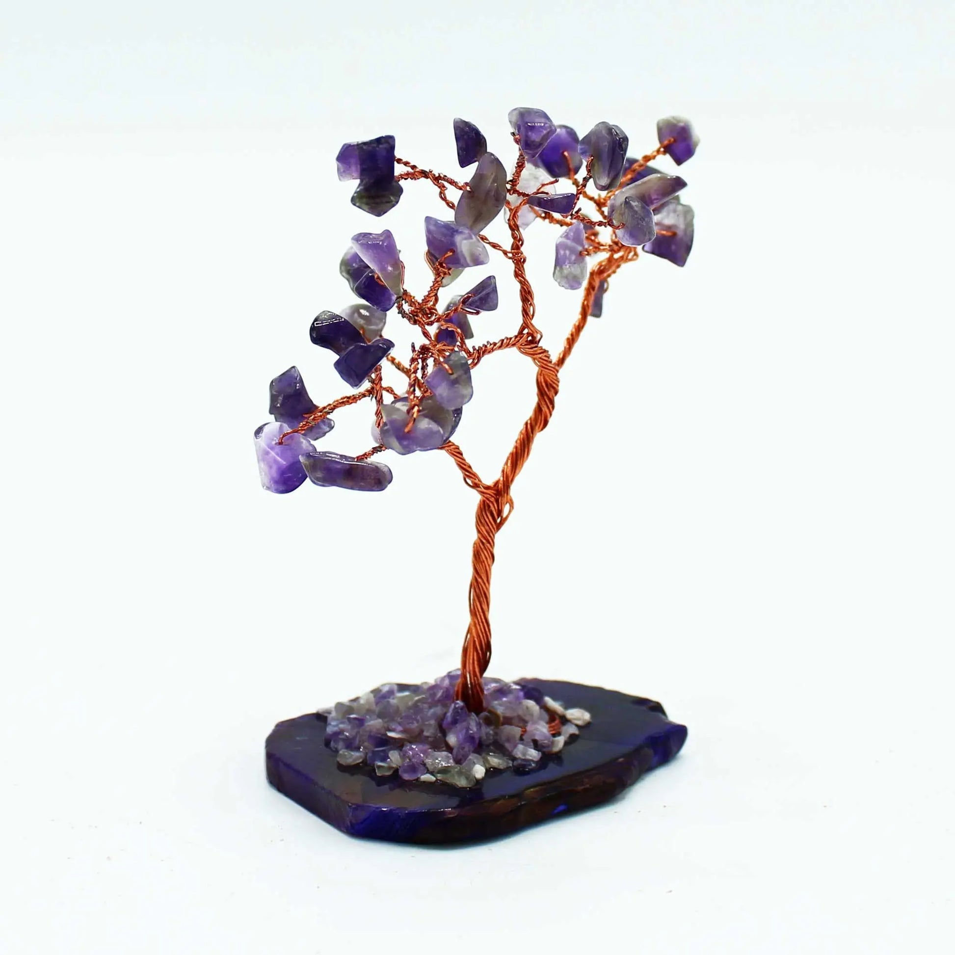 Gemstone Tree - Amethyst on Natural Agate Base (35 stones) Ninja Aromatherapy