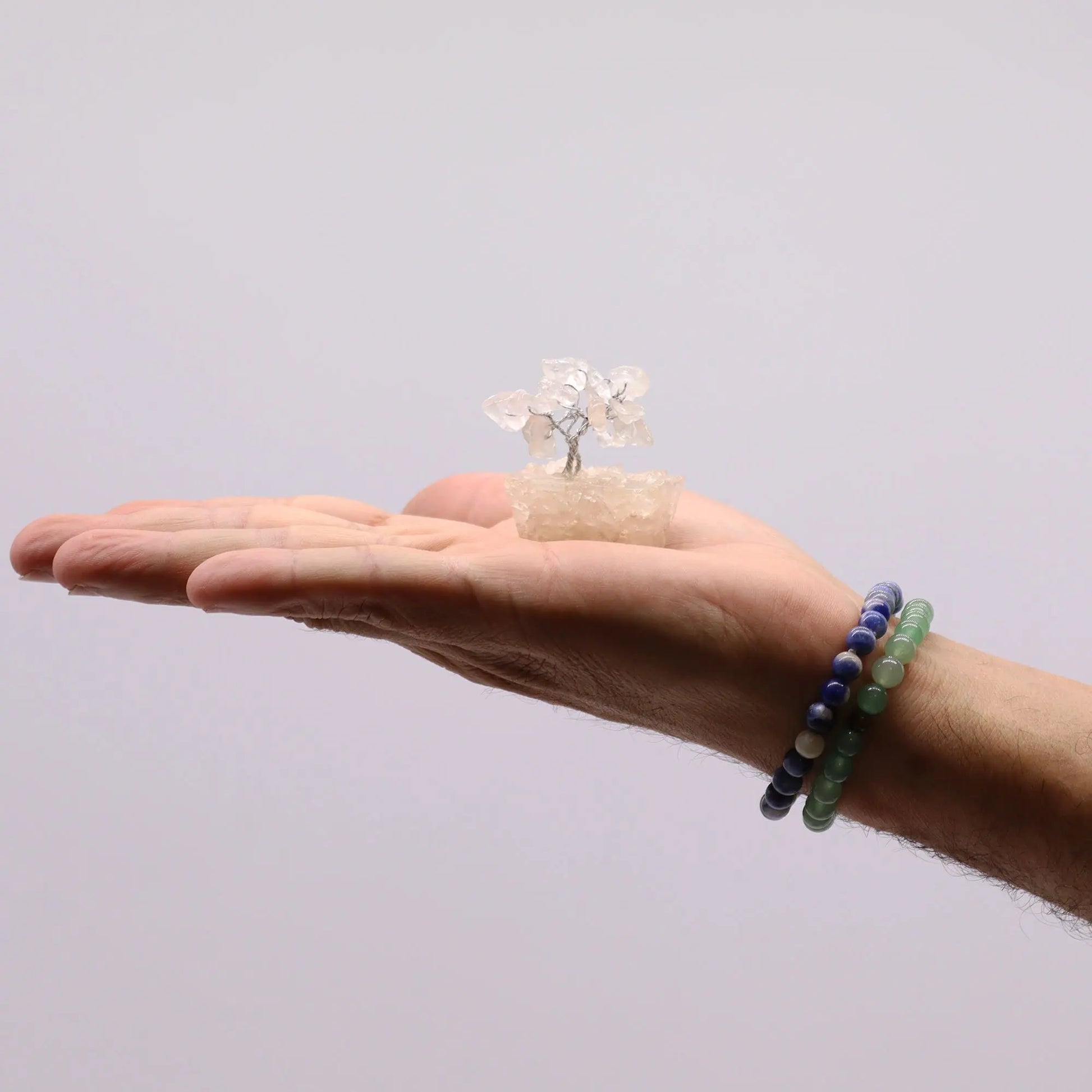 Mini Gemstone Tree On Orgonite Base - Rock Quartz (15 stones) Ninja Aromatherapy