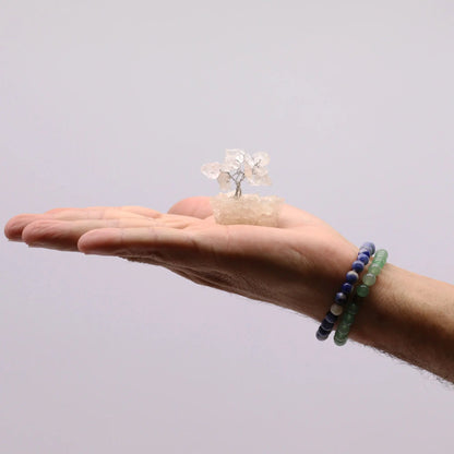 Mini Gemstone Tree On Orgonite Base - Rock Quartz (15 stones) Ninja Aromatherapy