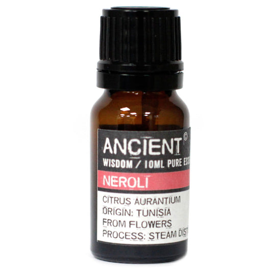 Pure Neroli Essential Oil 10ml Amber Glass Bottle with Built-In Drop Reducer – Stress Relief and Skin Renewal