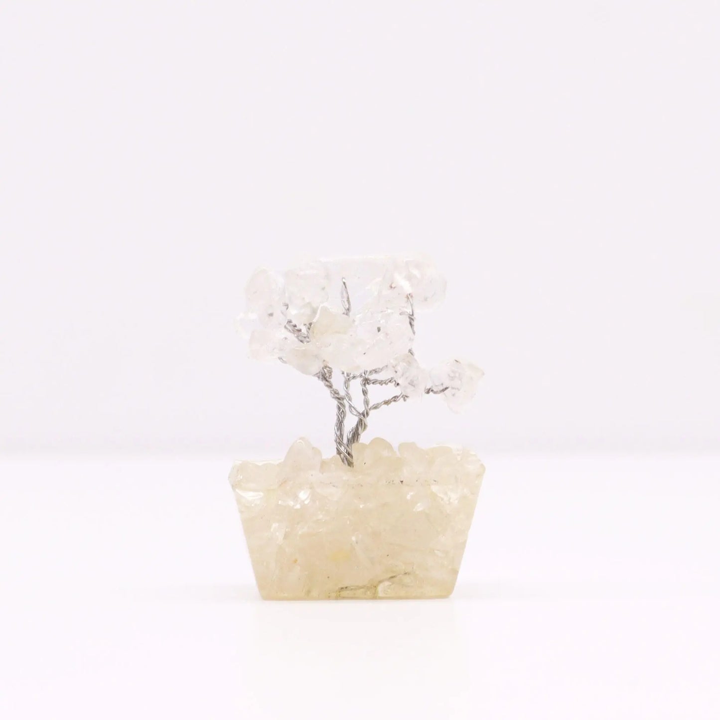 Mini Gemstone Tree On Orgonite Base - Rock Quartz (15 stones) Ninja Aromatherapy
