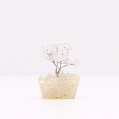 Mini Gemstone Tree On Orgonite Base - Rock Quartz (15 stones) Ninja Aromatherapy