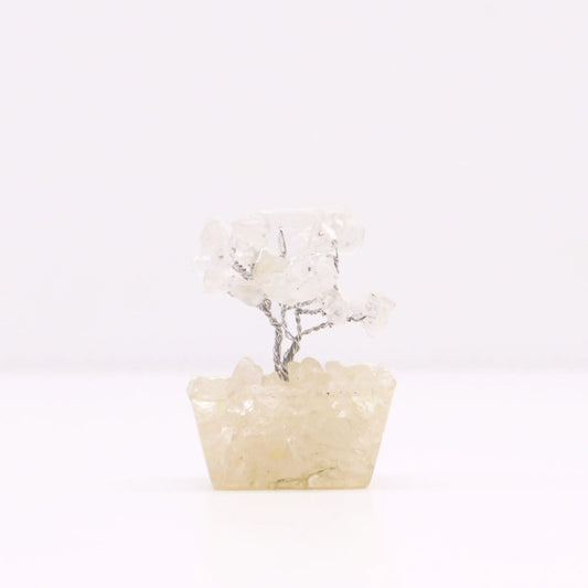 Mini Gemstone Tree On Orgonite Base - Rock Quartz (15 stones) Ninja Aromatherapy