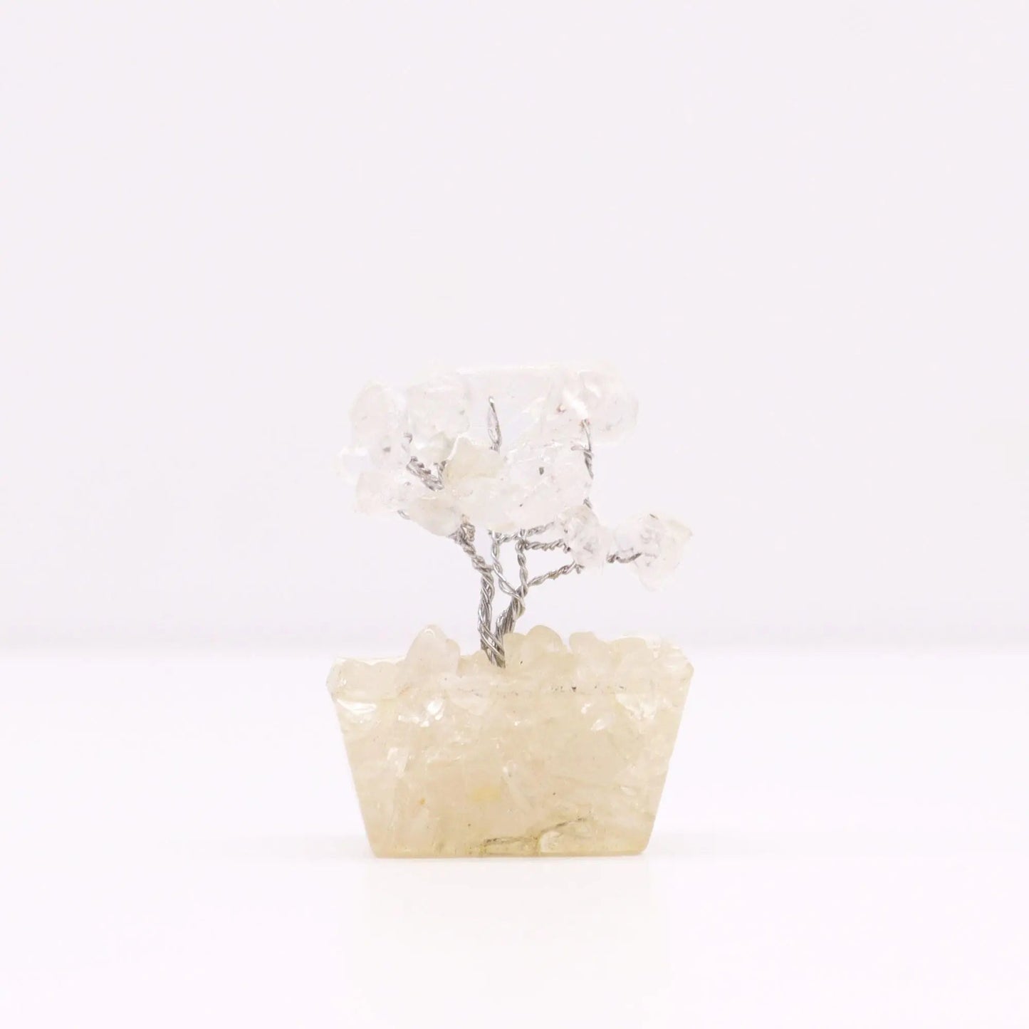 Mini Gemstone Tree On Orgonite Base - Rock Quartz (15 stones) Ninja Aromatherapy