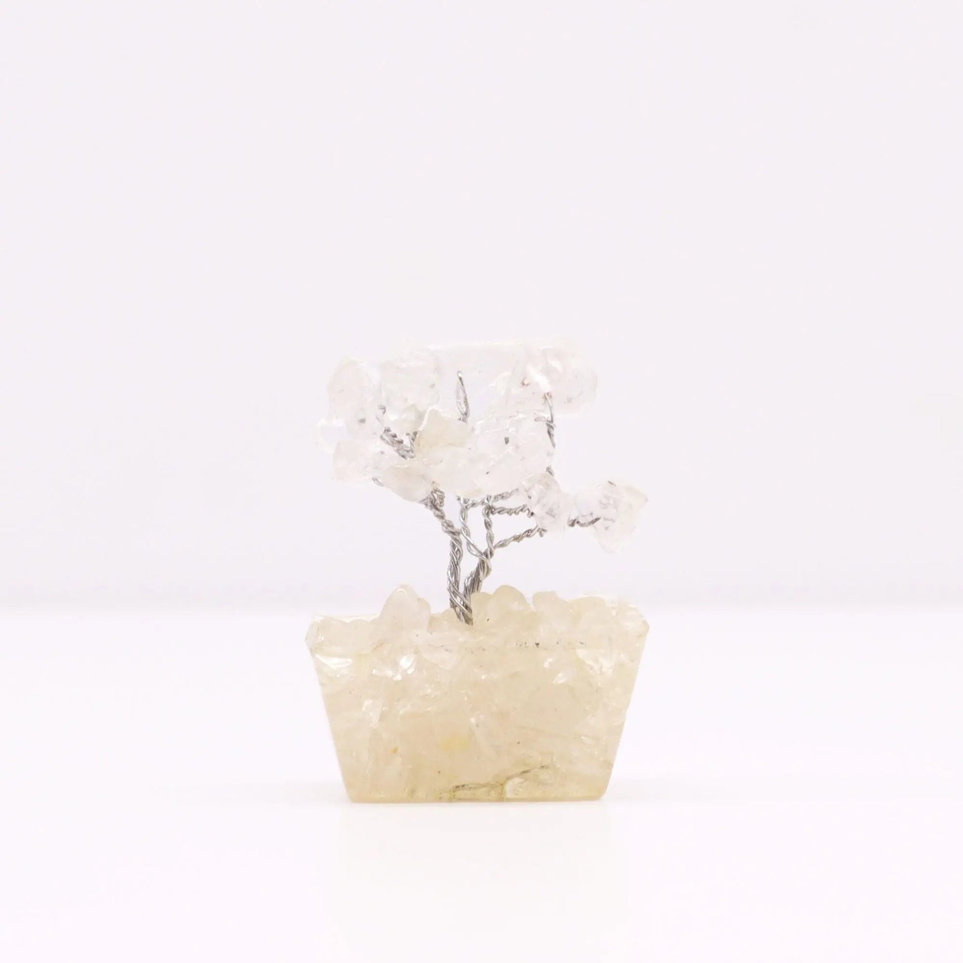Mini Gemstone Tree On Orgonite Base - Rock Quartz (15 stones) Ninja Aromatherapy