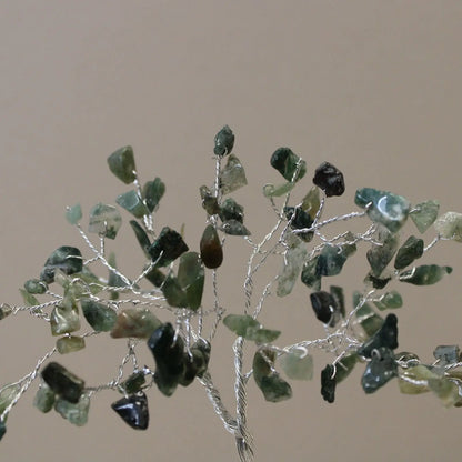 Gemstone Tree with Organite Base - 80 Stone - Moss Agate Ninja Aromatherapy