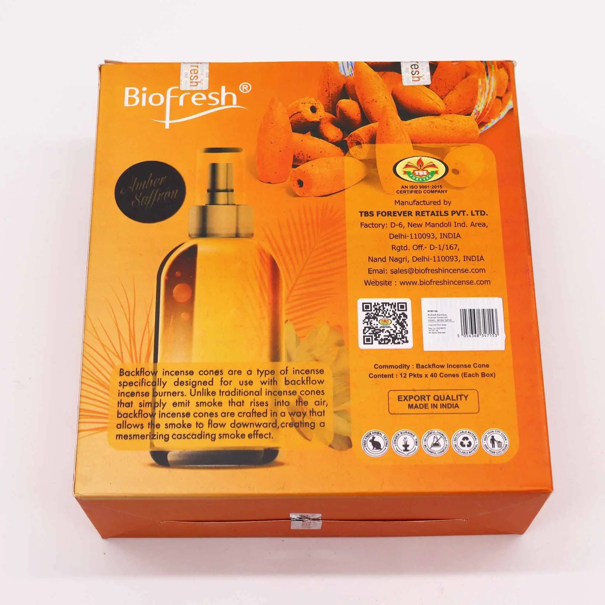 Biofresh Backflow Incense Cones - Amber Safron Ninja Aromatherapy