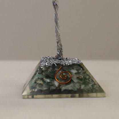 Gemstone Tree with Organite Base - 80 Stone - Moss Agate Ninja Aromatherapy