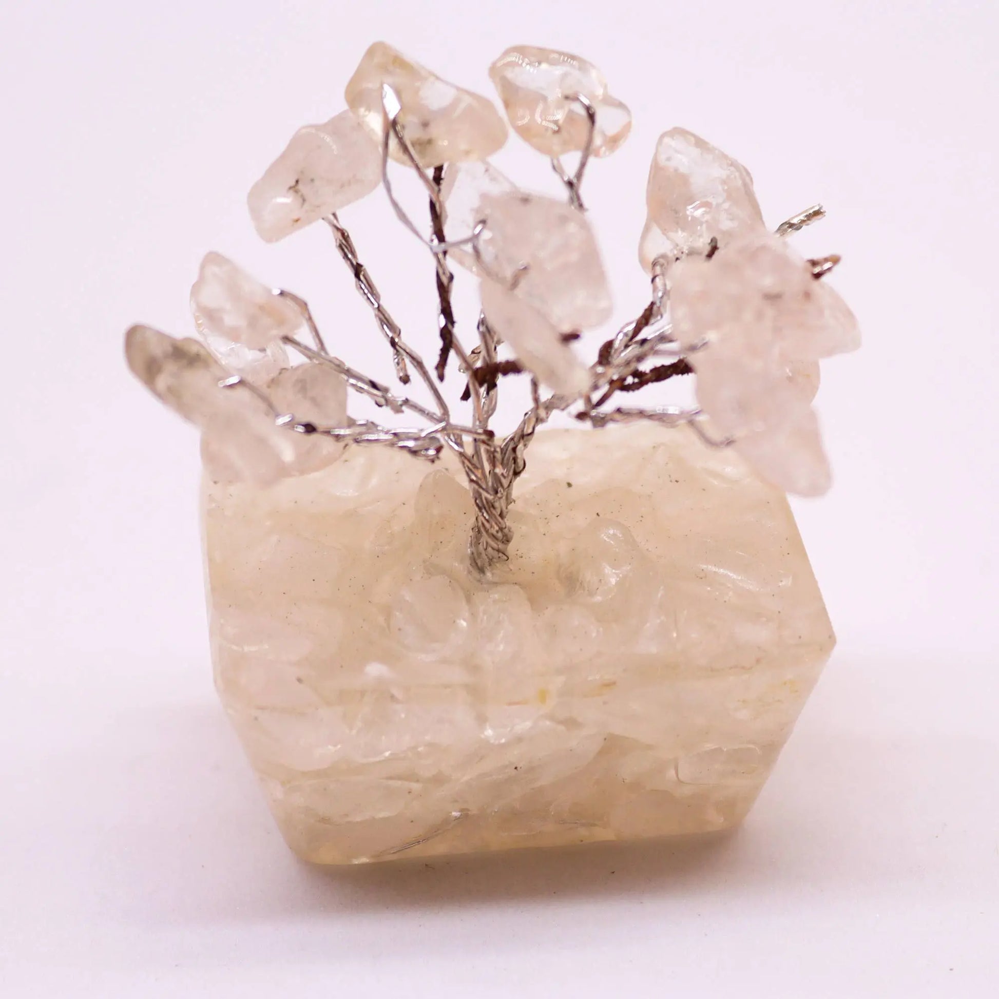 Mini Gemstone Tree On Orgonite Base - Rock Quartz (15 stones) Ninja Aromatherapy