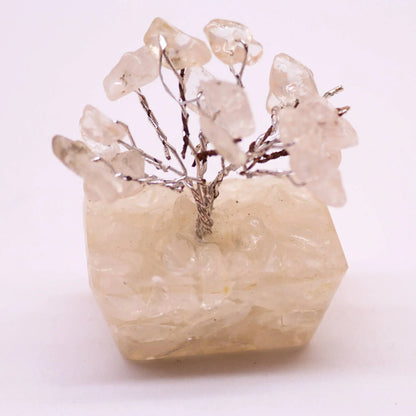 Mini Gemstone Tree On Orgonite Base - Rock Quartz (15 stones) Ninja Aromatherapy