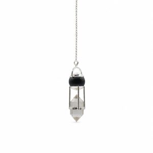 Shadow Seer - Double Power Pendulum - Obsidian Globe - Clear Quartz Double Terminated