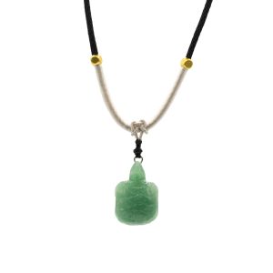 Cord Necklace Gemstone Pendant - Jade Turtle