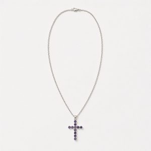 Indian Devotional Pendant - Silver Plated (45cm Chain)- Ionite Crucifix