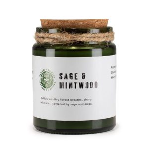 Greenman Woodwick Soy Candle - Sage &amp; Mintwood