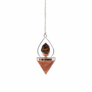 Gemstone Lantern of Life Pendulum - Sunstone &amp; Tigereye
