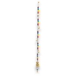Indian Chimes - Brass Buddha with Chakra Beads String Bells 53cm