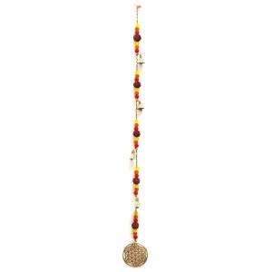 Indian Chimes - Brass Flower of Life with Rudraksha Beads String Bells