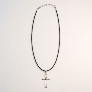 Indian Devotional Pendant - Silver Plated (45cm Cord)- Ankh Symbol of Eternal Life
